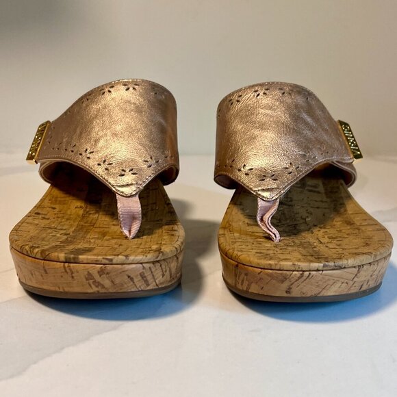 Vionic Anitra Rose Gold Pink Metallic Wedge Sandal - Size 9 - Picture 3 of 15